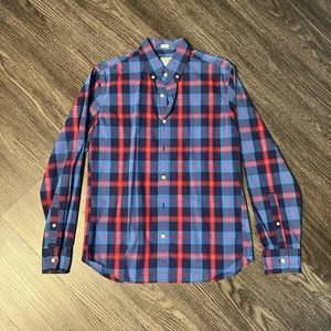 J Crew- Slim Fit Blue/Red Button Up Shirt (Med)